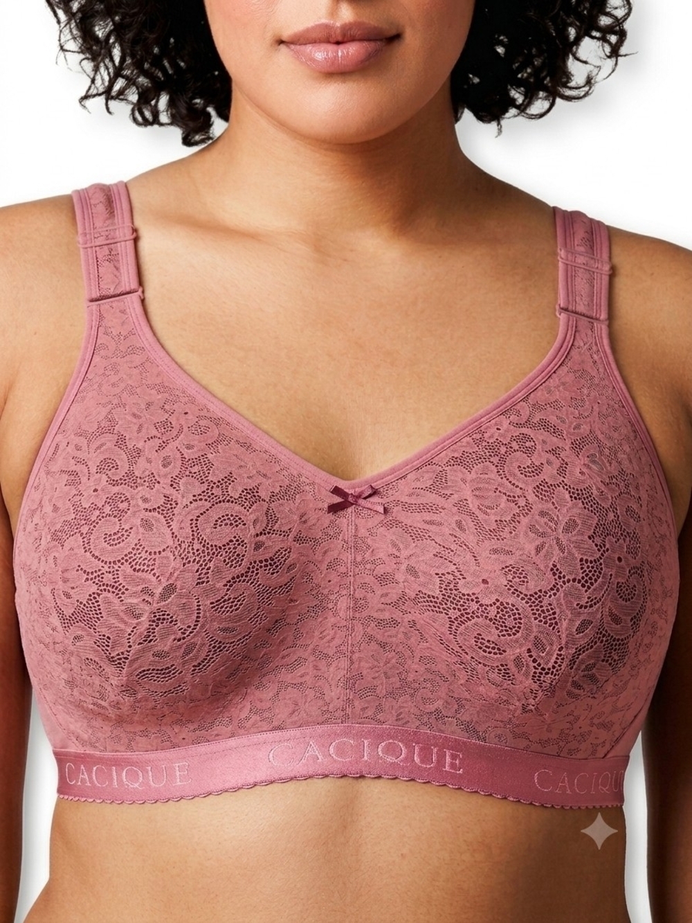 NWT Lane Bryant Cacique Cotton Unlined No-Wire Lace Full Coverage Bra 46DDD Pink